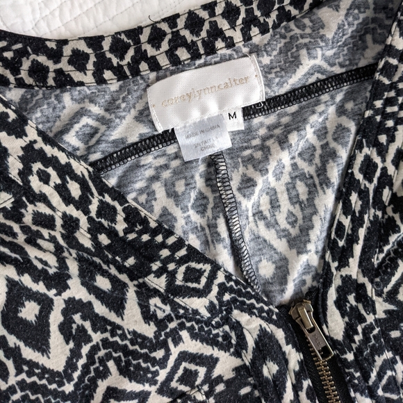 Anthropologie jumpsuit black and cream tribal print - Picture 3 of 3